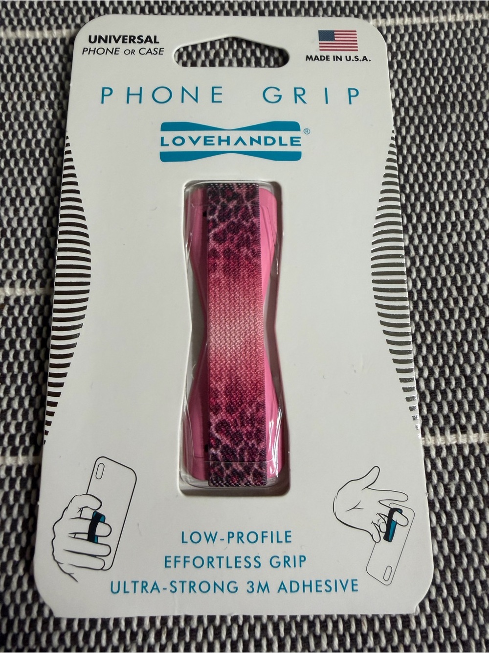 Pink Phone Grip - Universal Low-Profile Phone Strap